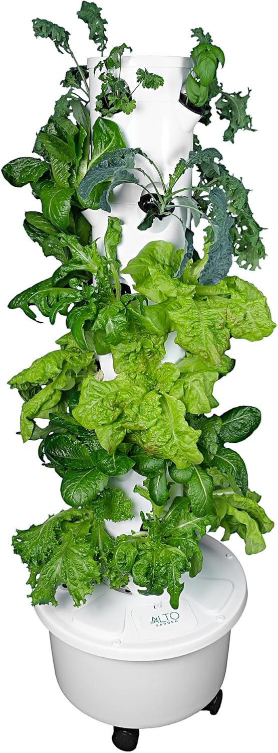 GX Hydroponic Tower | Vertical Planter Tower | Hydroponics Growing System Kit | Food Grade with 24 Net Pots (Without Lights)