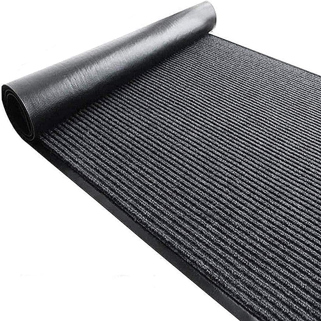 TANYOYO 4' X 6' Commercial Grade Door Floor Mat Brush Step Entrance Mat Vinyl Backed Utility Doormat Heavy Duty Floor Rugs Commercial Outdoor Carpet Indoor Entrance Mat,Grey