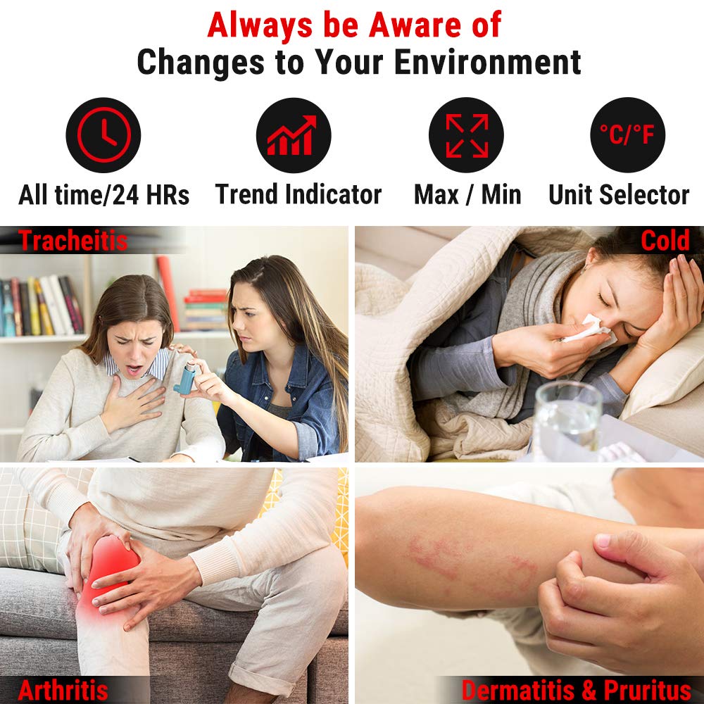 ThermoPro Indoor Outdoor Thermometer Wireless, 500 ft Outside Thermometer with Cold-Resistant Sensor, Outdoor Thermometers for Patio Waterproof with 3.3" LCD Display, Backlit Outdoor Temperature Gauge