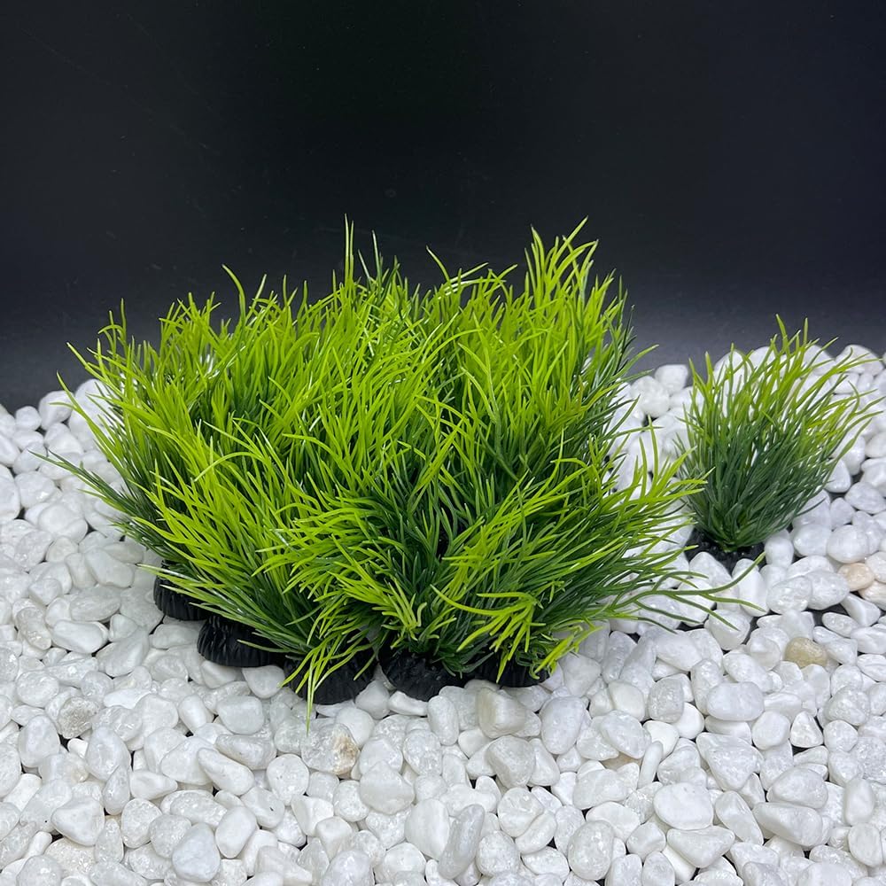 Smoothedo-Pets Aquarium Plants Fish Tank Decorations Small Size/2inch Ornament Plastic Artificial Plant Goldfish Waterscape Fish Hides Mini Grass Set (20pcs/Green)