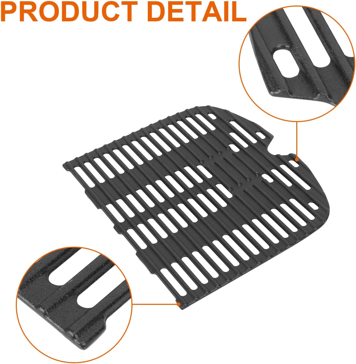 Cast Iron Cooking Grates for Weber Traveler Portable 9010001 9020001 9030001 9013001 Grills, Grill Grate Replacement Parts for Weber Traveler Portable Gas Grill Stealth Edition, 2 Pack