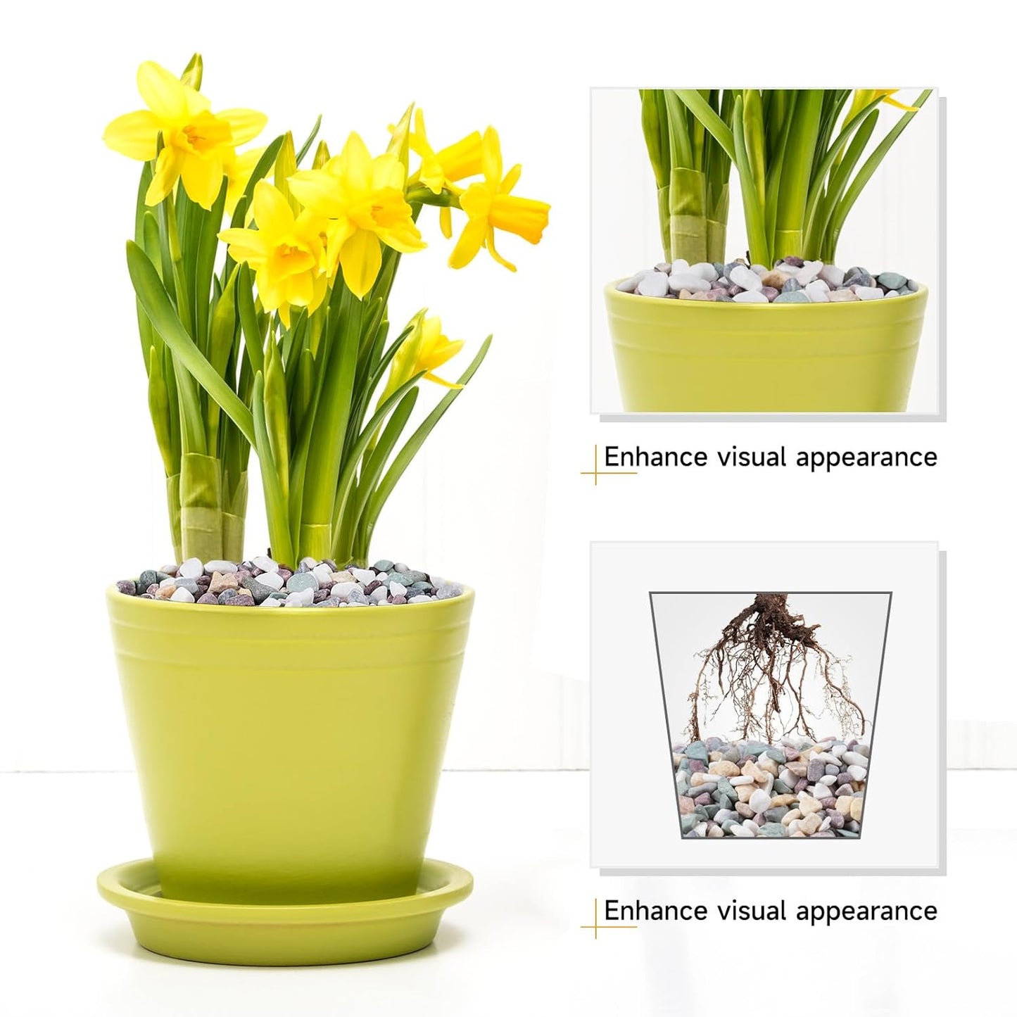 5 lbs Pea Gravel for Plants, Aquarium, Fish Tank, 3/8 inch Decorative Pebbles for Indoor Plants, Succulent, Bamboo, Vase, Drainage Rocks for Potted Plants, Top Dressing, Mixed Color