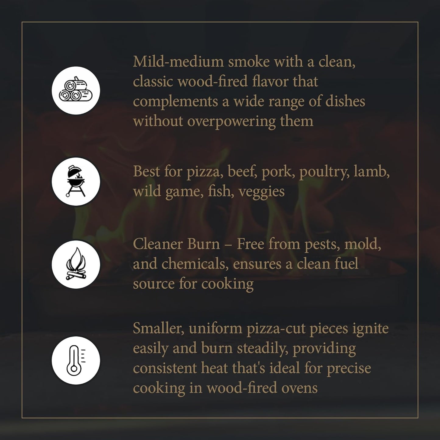 Cutting Edge Firewood Pizza Oven Wood - 8-Inch Splits - Ultra Kiln-Dried Oak Cooking Logs - Large 50 lbs Box for Ovens, Alfa One, Gozney Dome, Solo Stoves