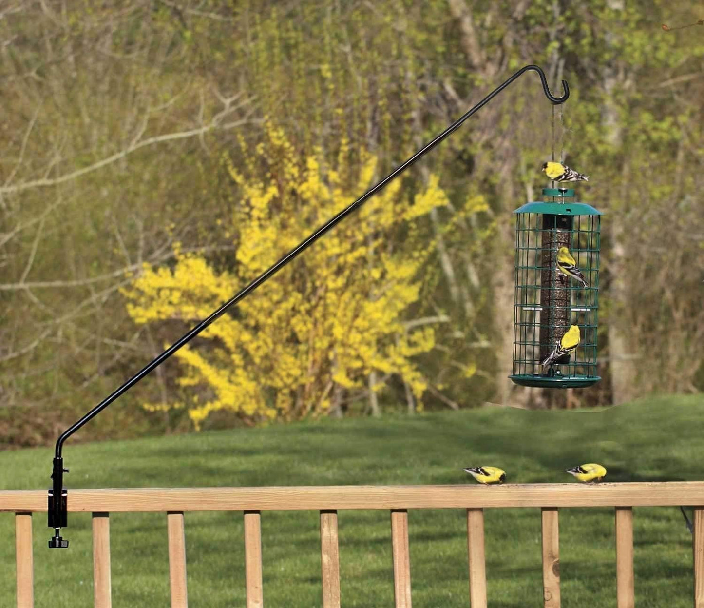 Ashman Deck Hook (2 Pack, 49-Inch Deck Hook), Double Forged Solid Metal Single Piece Rod, Ideal for Bird Feeders, Plant Hangers, Coconut Shell Hanging Baskets, and Lanterns.