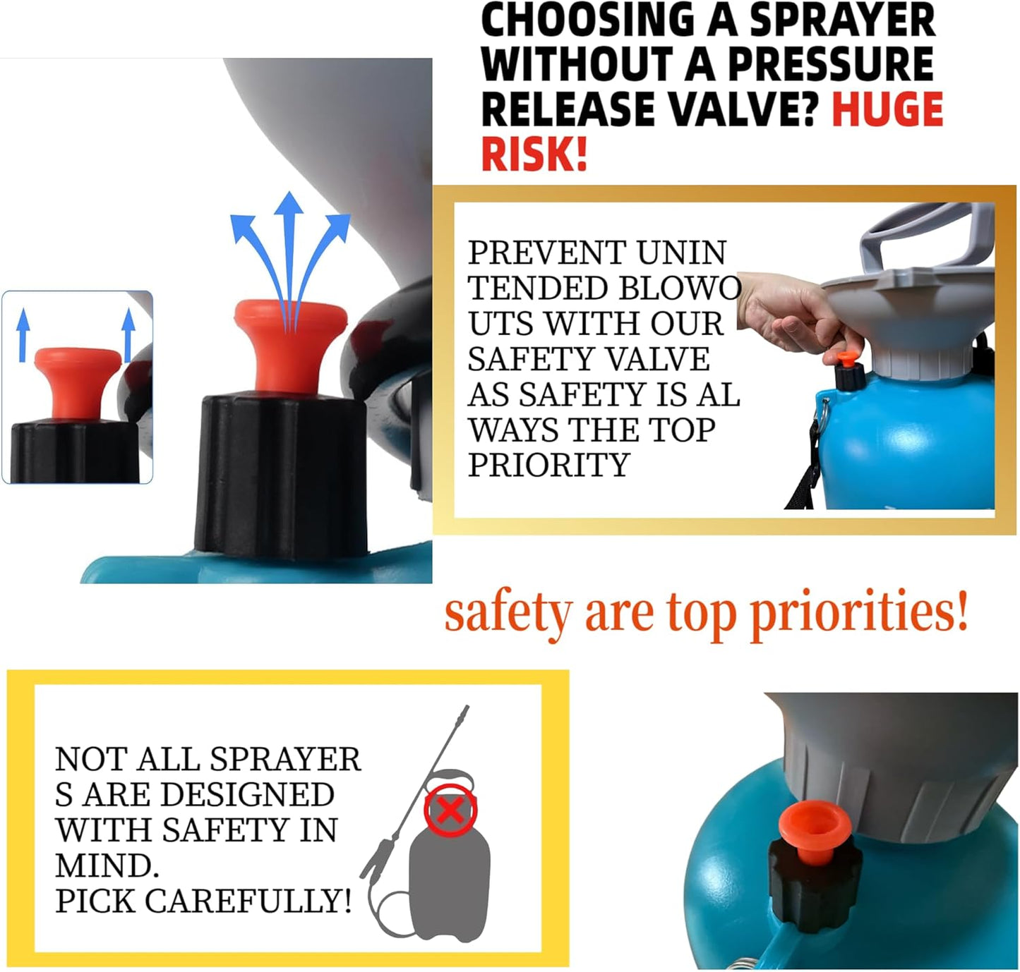 Upgraded Reinforced 1.3 Gallon Pump Pressure Sprayer-Watering for Plants, Weeds Control, Lawn Care with Adjustable Nozzles &Comfort Strap