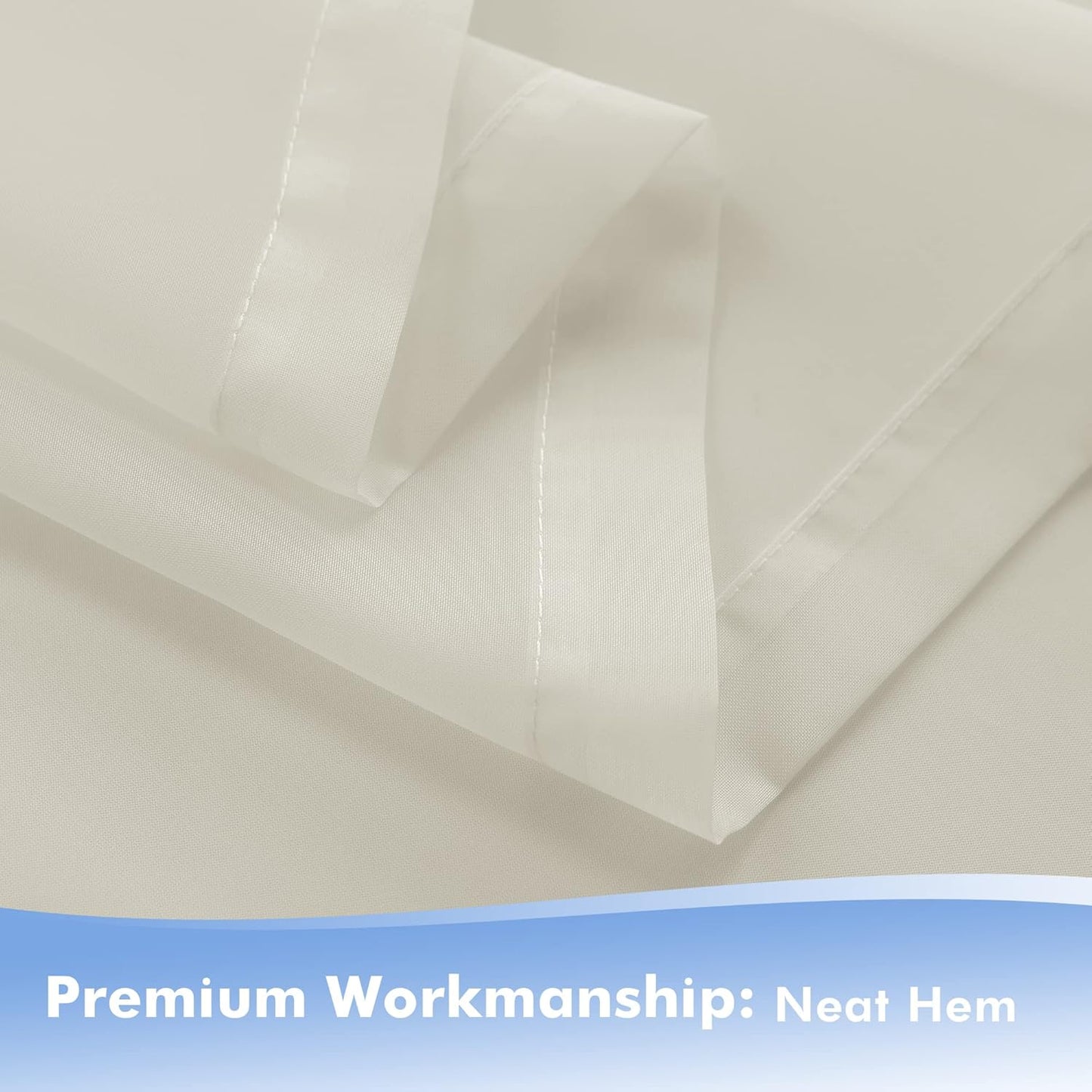 HolidayIdeas Beige Outdoor Sheer Curtains for Patio Waterproof, 4 Panels - 100 x 84 Inch - Extra Wide Voile Outside Curtains Light Filtering Grommet Drapes for Front Porch, Gazebo, Pergola, Backyard