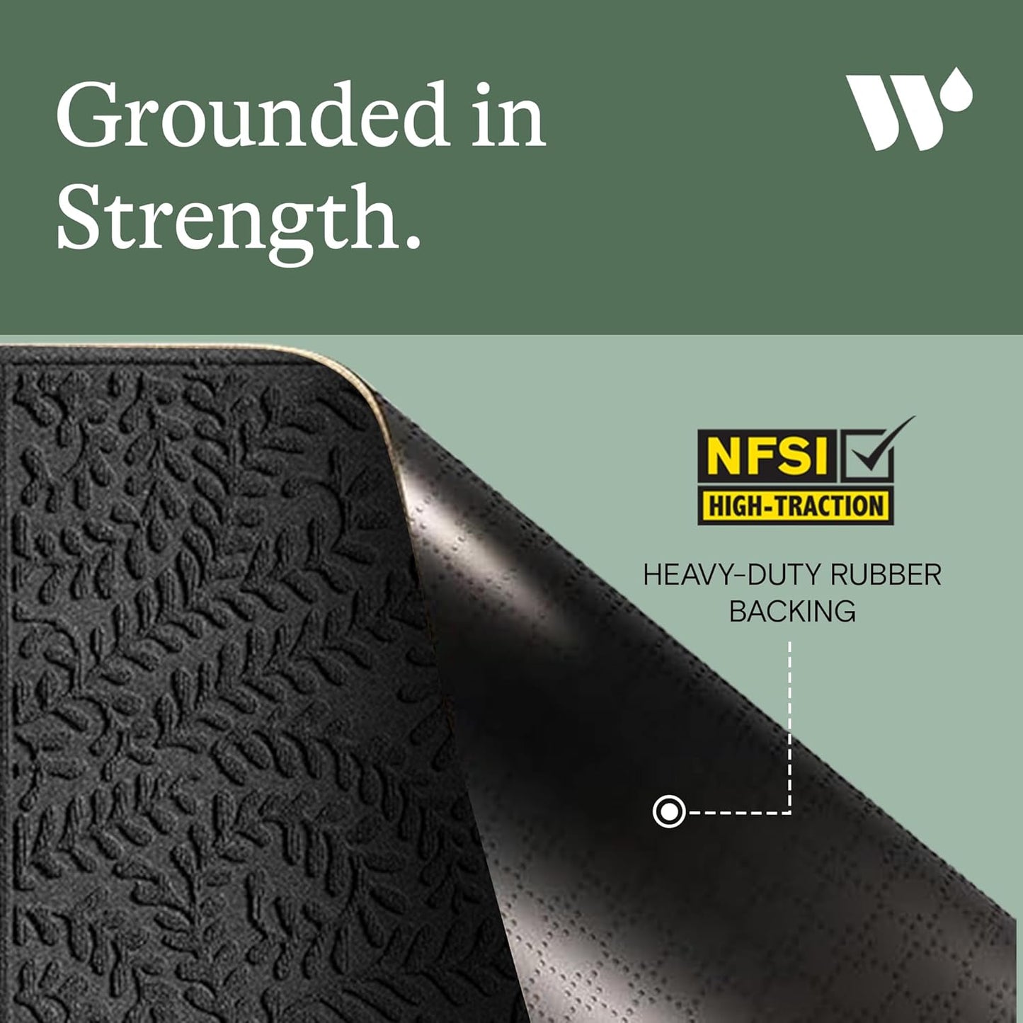 WaterHog Indoor/Outdoor Use Door Mat, 3' x 5', Made in USA, Welcome Mat for Front Door, Durable, Water-Trapping Floor Rug, Decorative, Skid-Resistant Entryway Rug, Boxwood Collection, Charcoal