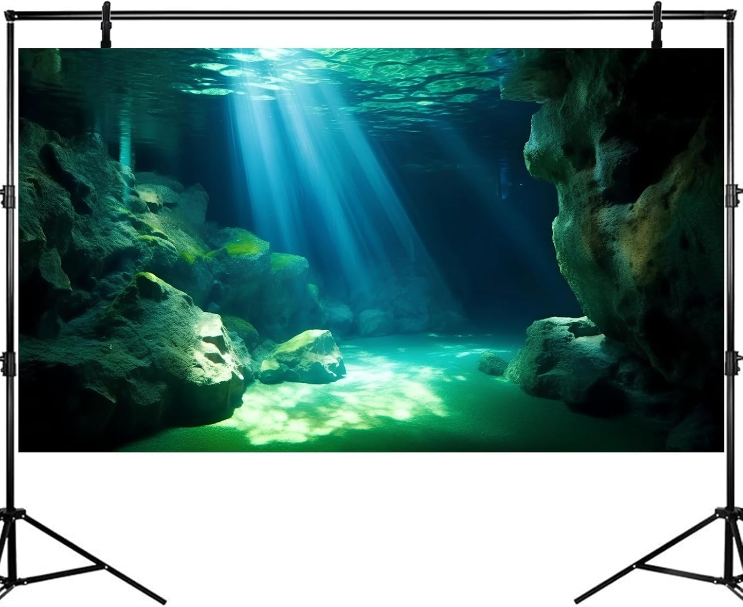 Underwater Fish Tank Background Under The Sea Cave Style Aquarium Background Ocean Floor Cave Sunlight Fish Tank Backdrop Tropical Fish Aquarium Terrarium Backgrounds Decorations 24x12in