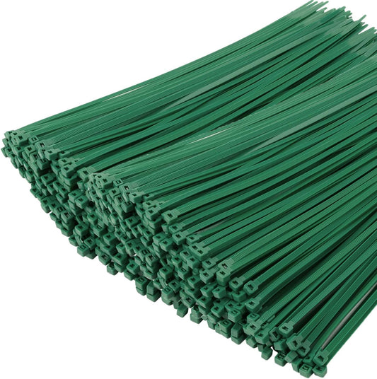 XINGO 1000 PCS Green Zip Ties 12 Inch, 60 LBS Tensile Strength, Self-Locking Nylon Plastic Nylon PA66 Wire Ties for Indoor and Outdoor Use
