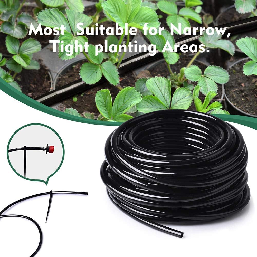 Bonviee 100ft 1/4 inch Blank Distribution Tubing Drip Irrigation Hose Garden Watering Tube Line for Small garden irrigation system