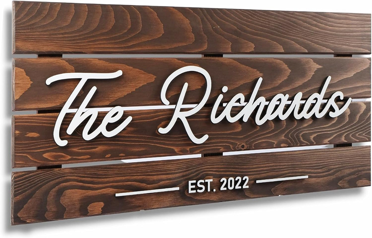 Solid Wood Pallet Custom Name Signs, Ideal for Rustic Home Bussiness Office Garage Backyard Man Cave Decors Decoration, Established Date & Your Custom Text 28 * 13" Establish Date Signs