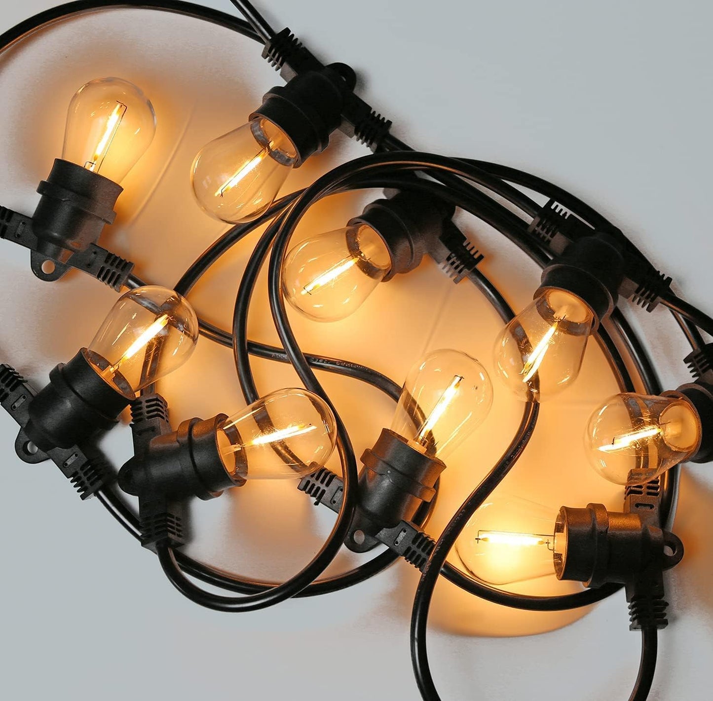 25 Pack S14 LED String Light Bulbs, 1W Shatterproof & Waterproof Outdoor Indoor Replacement Bulbs, E26 Base Edison LED Light Bulbs Warm White 2200K. (S14 25Pack)