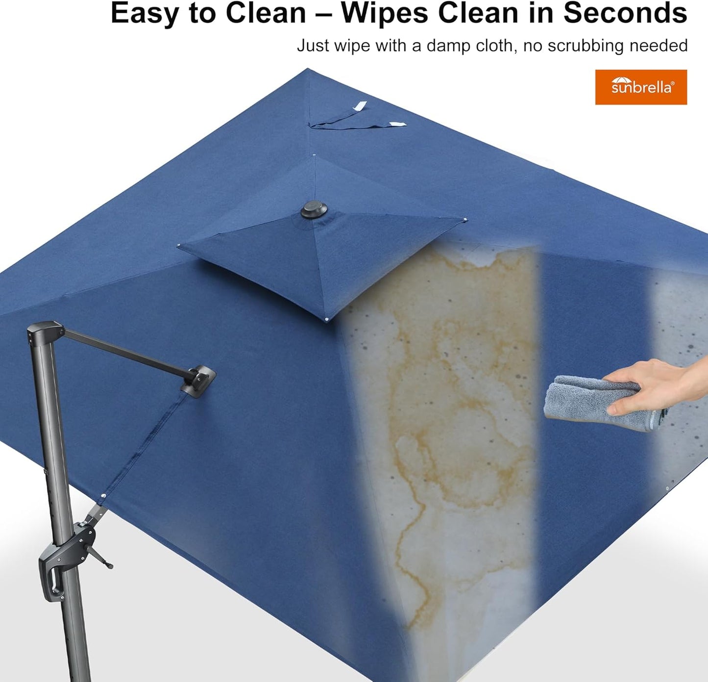 PURPLE LEAF Cantilever Umbrella Double Top Large Offset Hanging 12FT Outdoor Square 360° Rotation Heavy Duty Umbrella for Garden Patio Deck Pool Backyard Spectrum Indigo