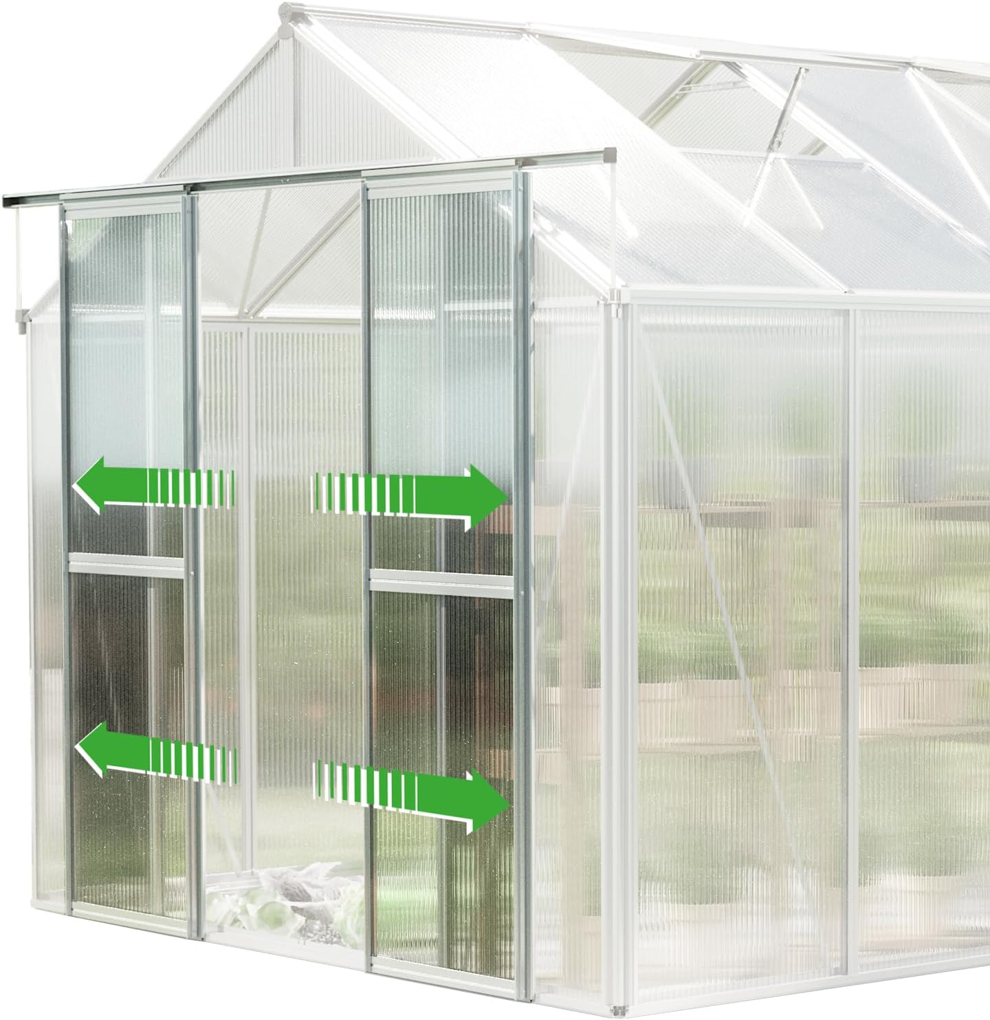 Greenhouse Saphir 5 Aluminum Frame 8.5 x 10.6 ft with Approx. 8 mm Polycarbonate Panels