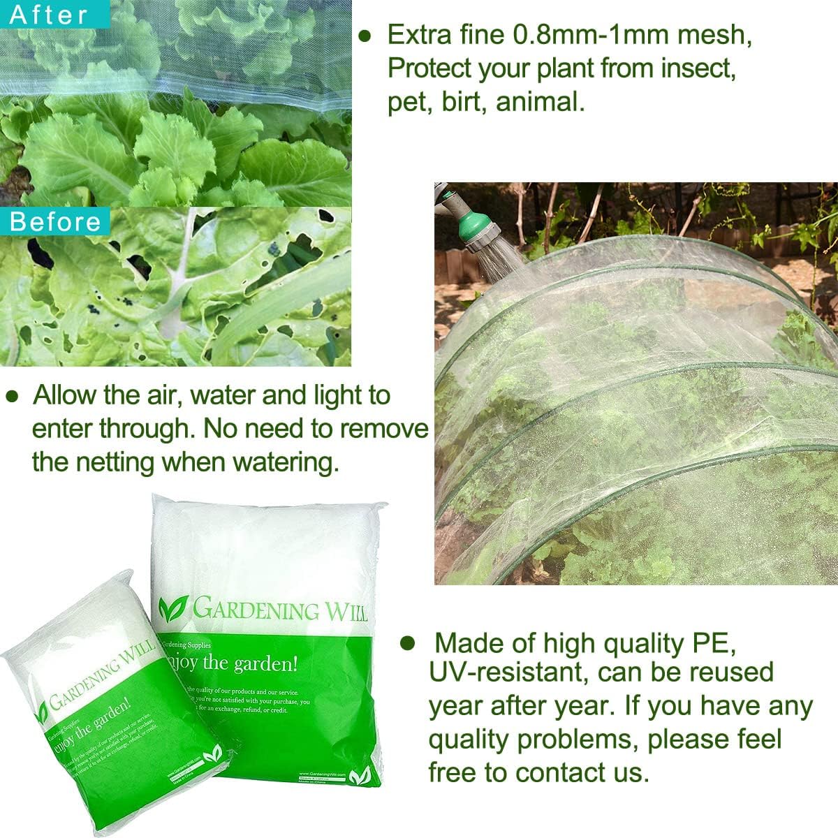 8x30Ft Mosquito Bug Insect Bird Fine Mesh Net Barrier Hunting Blind Garden Screen Netting for Protect Your Plant Fruits Flower