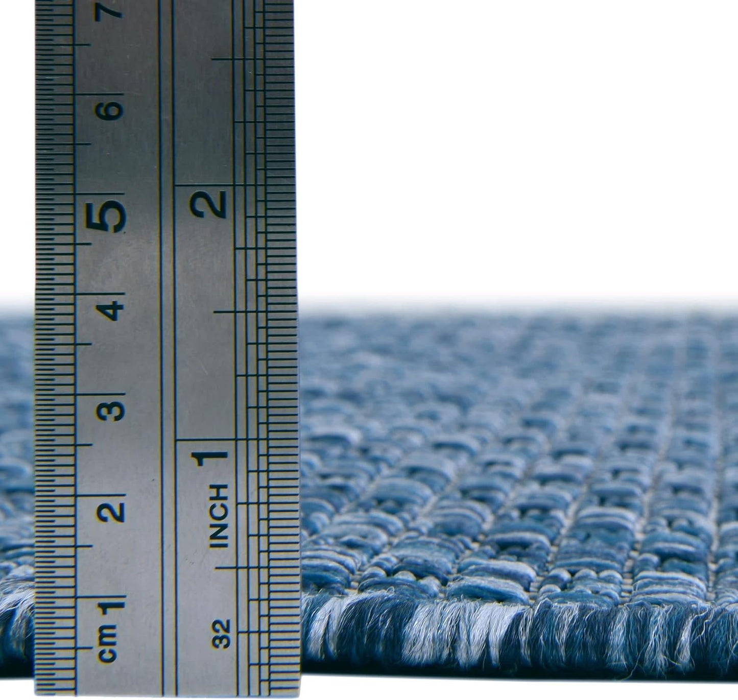 Unique Loom Collection Casual Transitional Solid Heathered Indoor/Outdoor Flatweave Area Rug (5' 1" Round, Blue/Navy Blue)