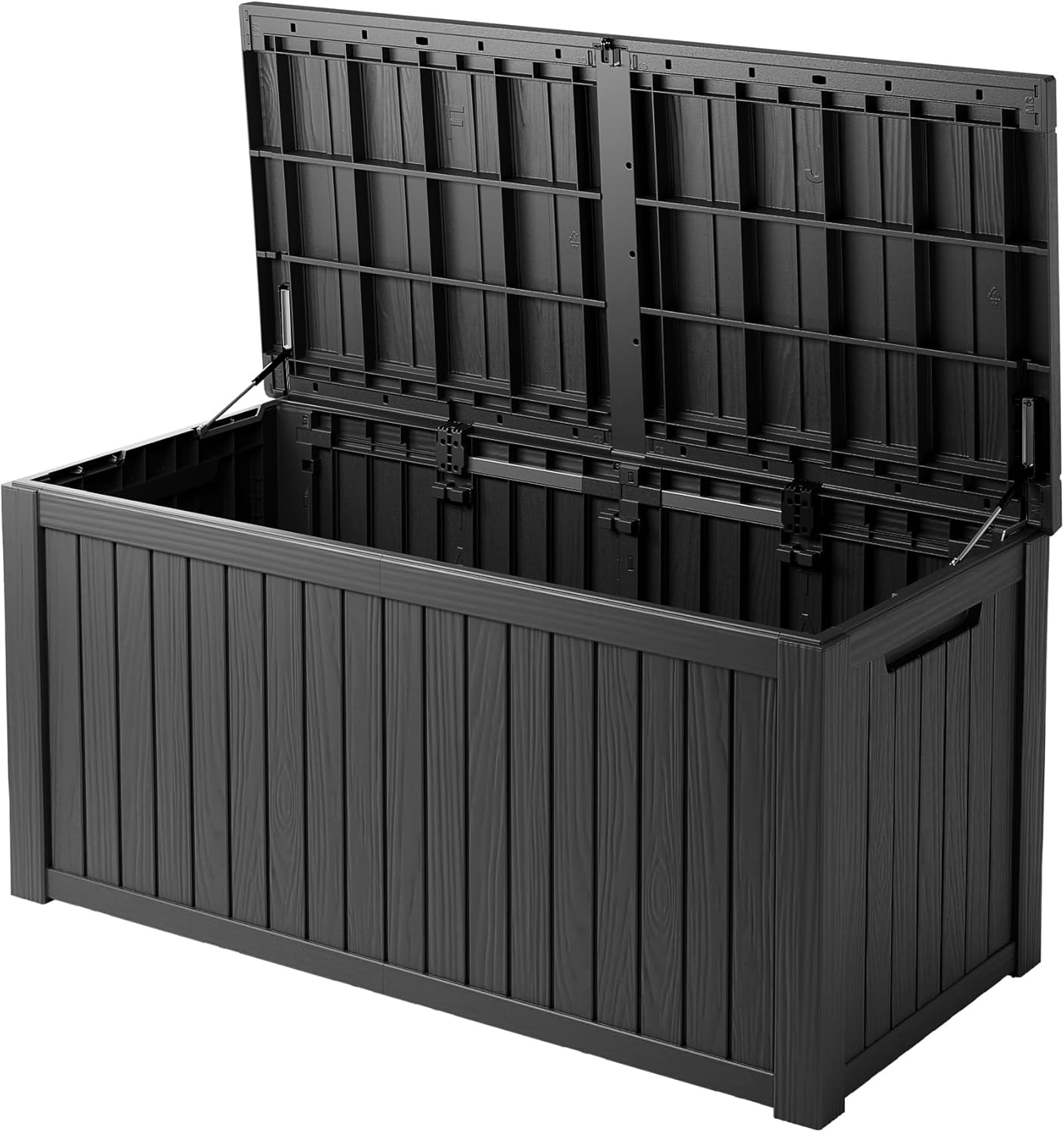 200 Gallon Black Resin Deck Box - Lockable, Waterproof & UV-Resistant Outdoor Storage for Patio Furniture, Garden Tools, Pool Floats - Heavy-Duty Utility Container for Decks