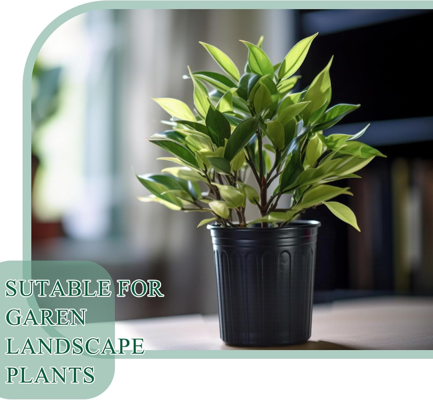 25 Pack 5 Gallon Flexible Plant Nursery Pots Plastic Seedling Starting Pots with Drainage Holes Soft Flower Pots Plant Container with Plant Labels, Black