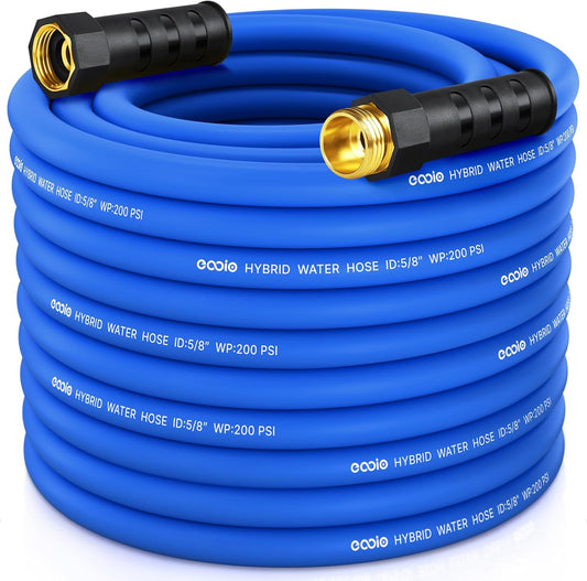 Heavy Duty Garden Hose 100 ft, Non-Expanding Flexible Water Hose, Kink Resistant Lightweight Hybrid Hose, Leakproof Hose Male to Female Fittings