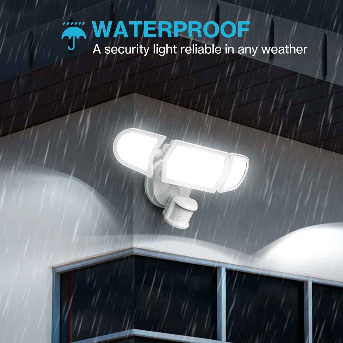 Olafus 100W LED Security Light Motion Sensor Outdoor Light, Motion Flood Light Dusk to Dawn, 9000LM Super Bright 6500K Exterior Motion Detector Floodlight for Garage Yard Porch Eave IP65, White