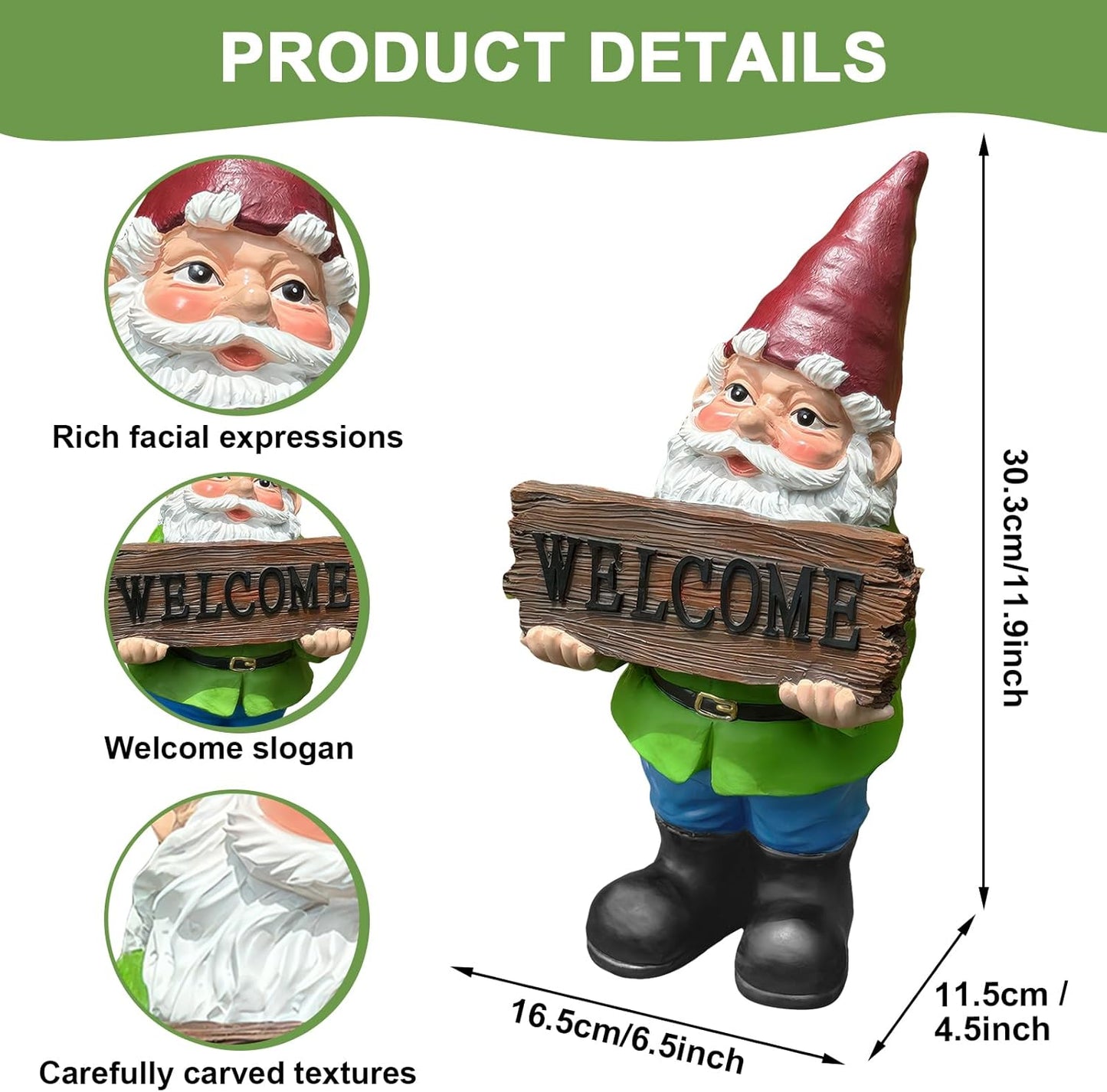 Gnome Garden Decor Statue Gnomes Decorations for Yard with Welcome Sign Outdoor Decorations for Patio Unique Garden Gifts for Women Mom Grandma