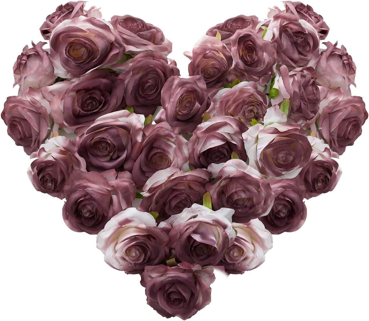 Burgundy Artificial Roses Fake Flowers Not Bend The Peduncle with Stems for DIY Wedding Bouquets Bridal Shower Centerpieces Arrangements Tables Decorations 24pcs