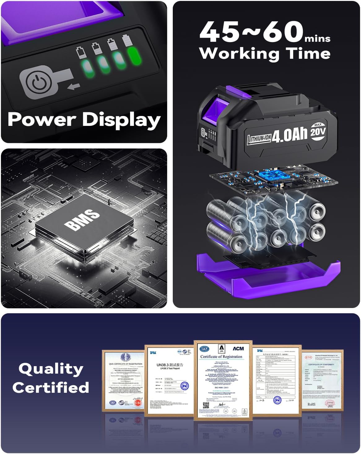 Weed Wacker Cordless, GearBrushless™, 3-in-1 Edger/Mower/Trimmer with Blade, 120 Min Runtime(with Two Batteries)