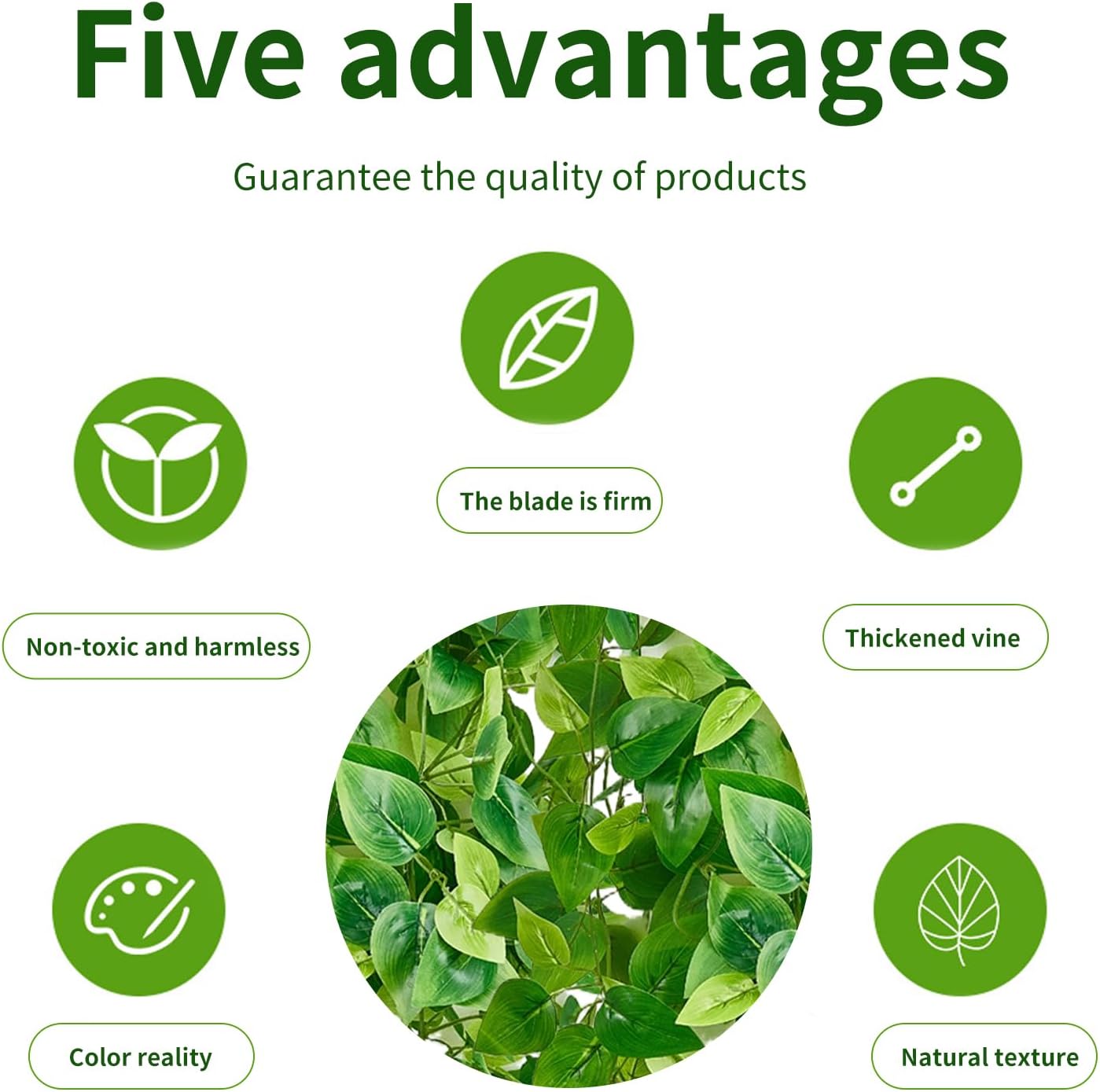 Fake Hanging Plants Vines(4pcs) for Room Decor, Artificial Ivy Greenery Garlands for Home Bedroom Living Aesthetic Kitchen Office Wall Patio Bookshelf,Indoor,Outdoor Farmhouse Decorations(No Basket)