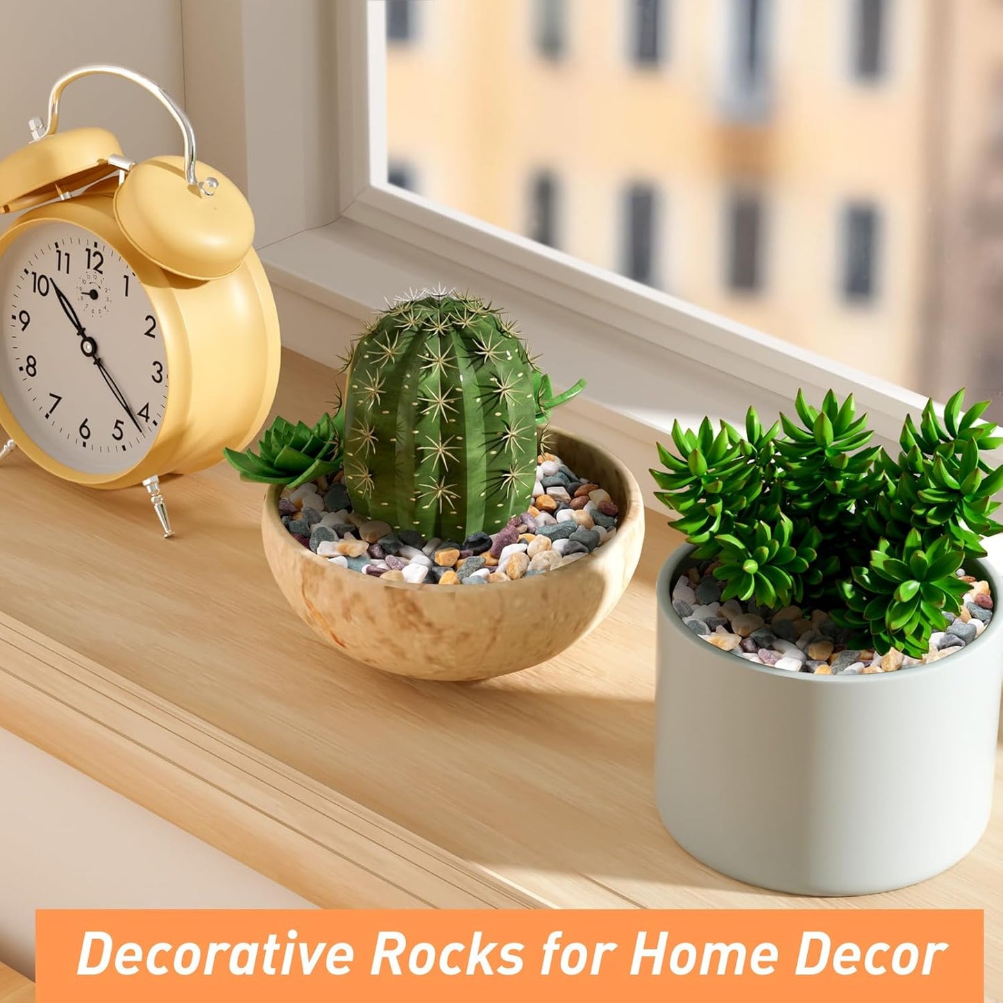 2.5 lbs Pea Gravel for Plants, Aquarium, Fish Tank, 3/8 inch Decorative Pebbles for Indoor Plants, Succulent, Bamboo, Vase, Drainage Rocks for Potted Plants, Top Dressing, Mixed Color