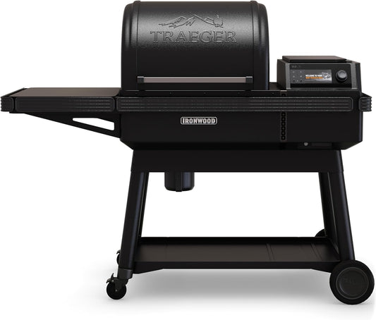 Traeger Ironwood Pellet Smoker Grill, Electric Wood Pellet Grill with WiFIRE App Control, 165F - 500F Degree Temperature Control Super Smoke Mode, 6-in-1 BBQ Smoker Grilling Combo, TFB61RLG