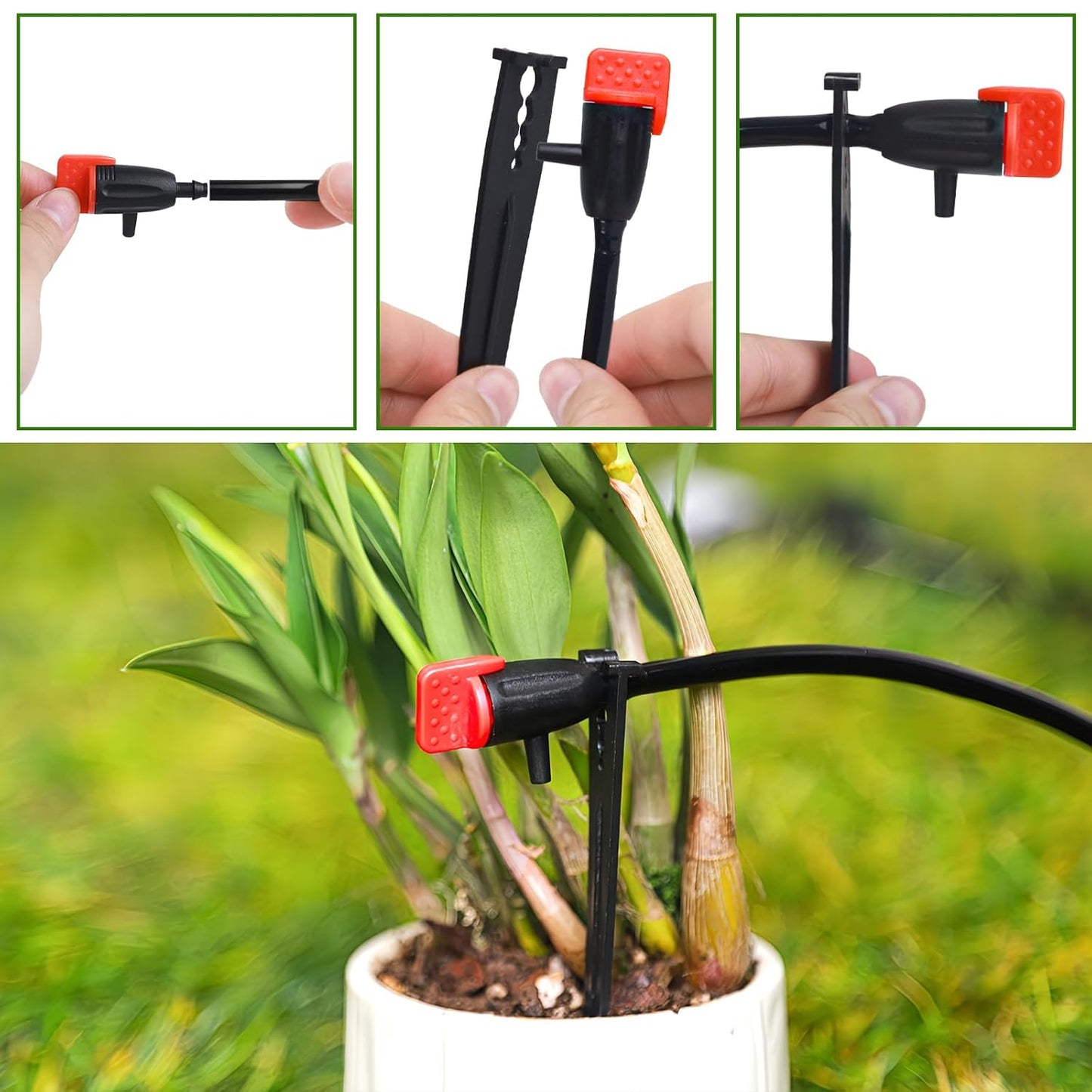 Garden Irrigation Dripper for 1/4" Drip Irrigation Tubing, 35 Pack Adjustable Drip Emitters Succulent Micro Watering Dripper for Individual Shrubs and Trees Irrigation System