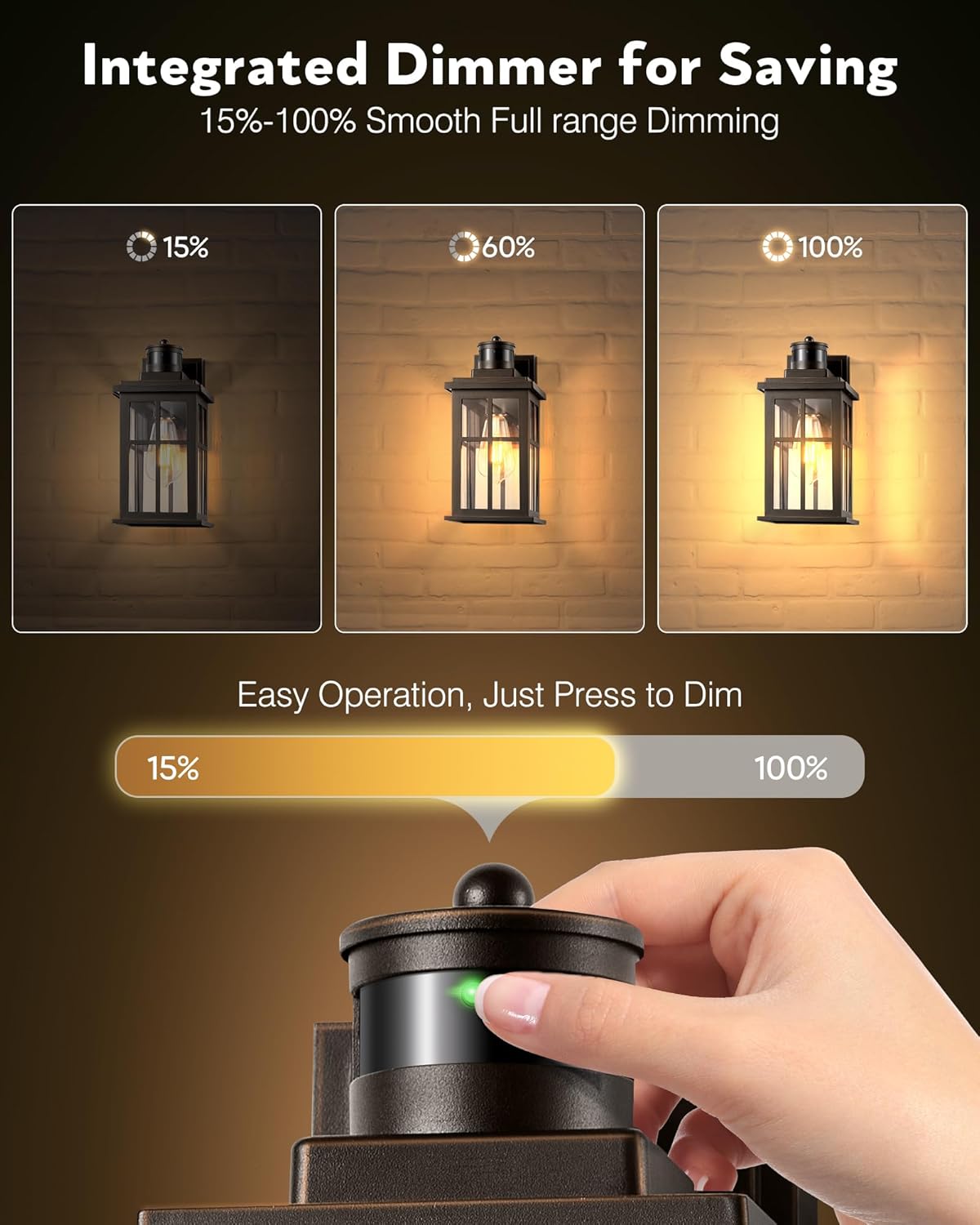 Distance-Adjustable Outside Lights for House, 2-Pack Oil Rubbed Bronze Porch Light, Waterproof Dusk to Dawn Exterior Lighting Fixtures Sconce, Anti-Rust Outdoor Lanterns for Porch, Garage