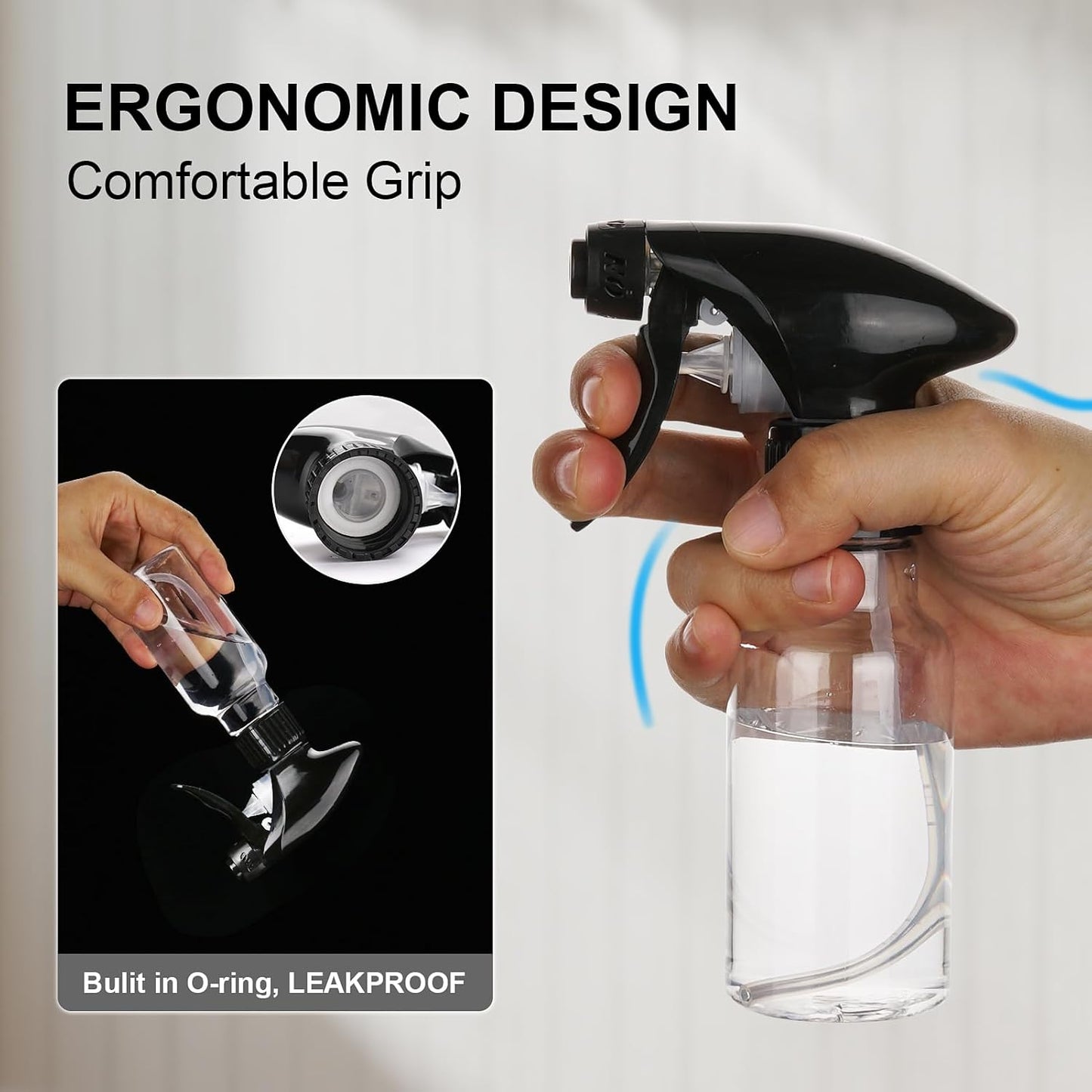 Spray Bottles 4oz/120ml Plastic Small Spray Bottle for Hair Mist/Stream Spraying Heavy Duty Empty Water Spray Bottles for Cleaning Solutions, Plants 2 Pack (Clear)