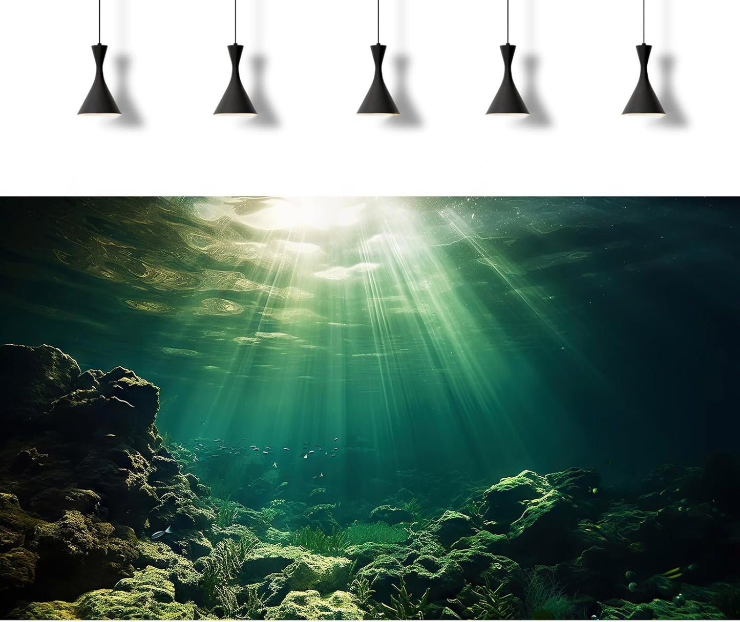 Under The Sea Aquarium Background Underwater Fish Tank Background Ocean Floor Rock Cave Sunray Terrarium Backgrounds Tropical Fish Ocean World Aquarium Reptile Tank Backgrounds 36x20in