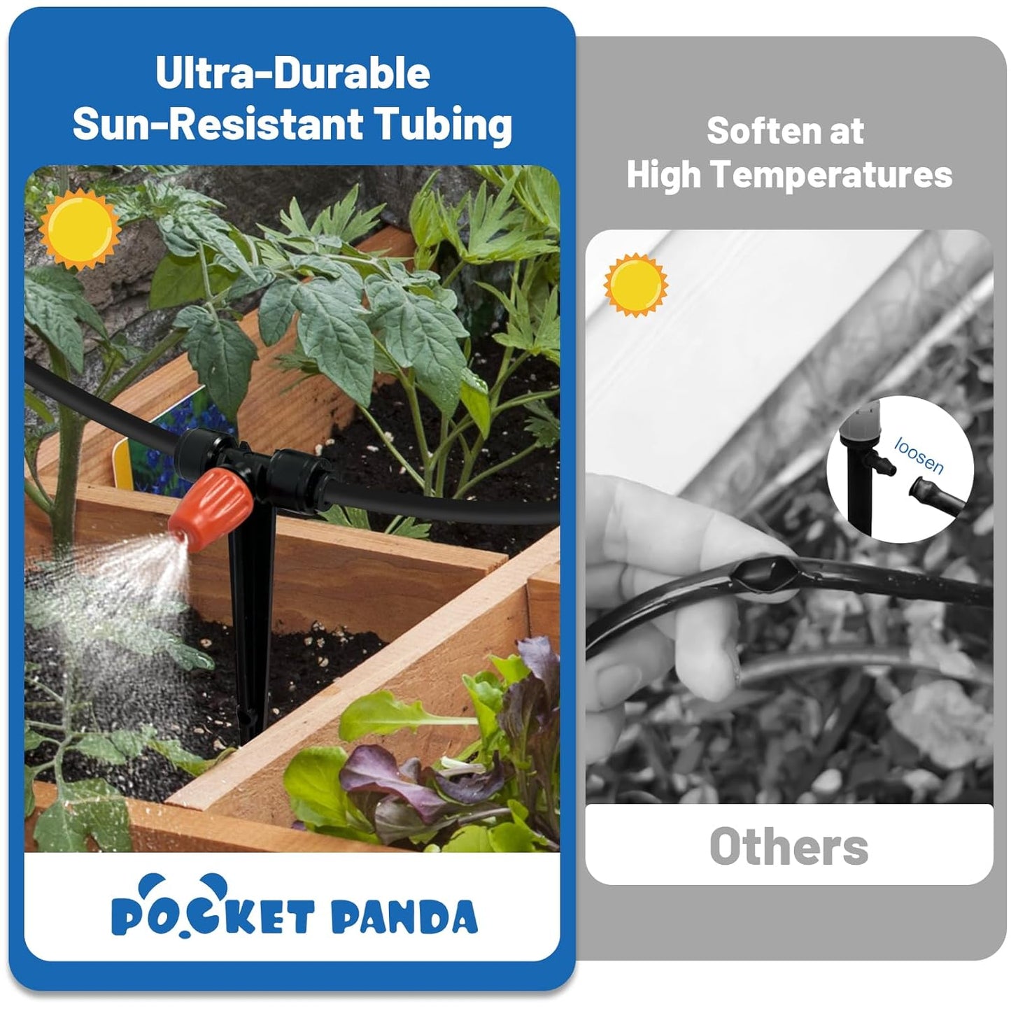 Mist Drip Irrigation System for Garden Watering 60FT, 1/2" & 1/4" Quick-Connect Micro Misting kit for Greenhouse, Plant, Lawn, Raised Bed, Vegetable, Flower. Hanging or Inground Misters Sprinkler