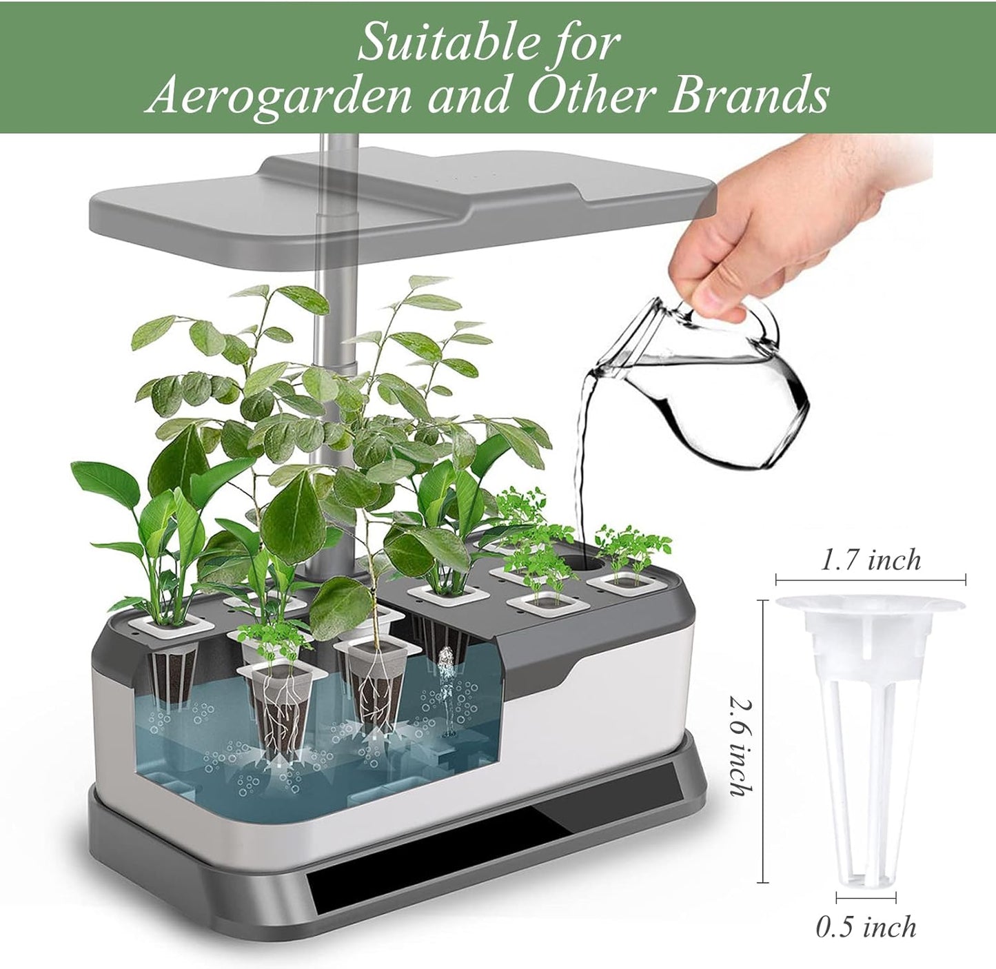 126 Piece Hydroponic Pods Kit: Grow Anything with 30 Grow Sponges, 30 Baskets, 30 Domes, 30 Labels, 4 A&B Plant Food, 1 Tweezer - Compatible with All Hydroponics Brands