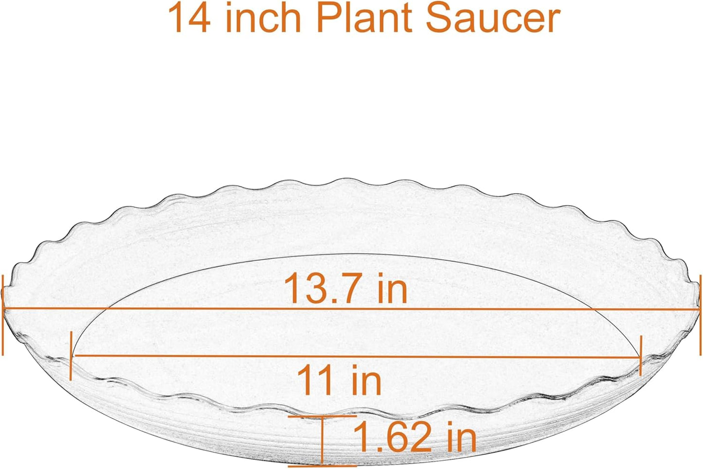 2 Pack of 14 inch Plant Saucer Plant Tray, Plastic Plant Saucer, Heavy Duty Plant Tray for Pots, Plant Saucers for Indoors Planter, Garden Water Plate Bowls for Gallon Grow Bags (Black)