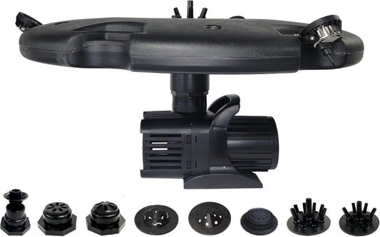 HALF OFF PONDS Floating Fountain – 1.5 HP Pond Aerator with 100' Cord – 12,500 GPH Water Pump –11 Spray Patterns - Energy-Efficient - White LED Lights - for Large Ponds, Lakes & Water Gardens