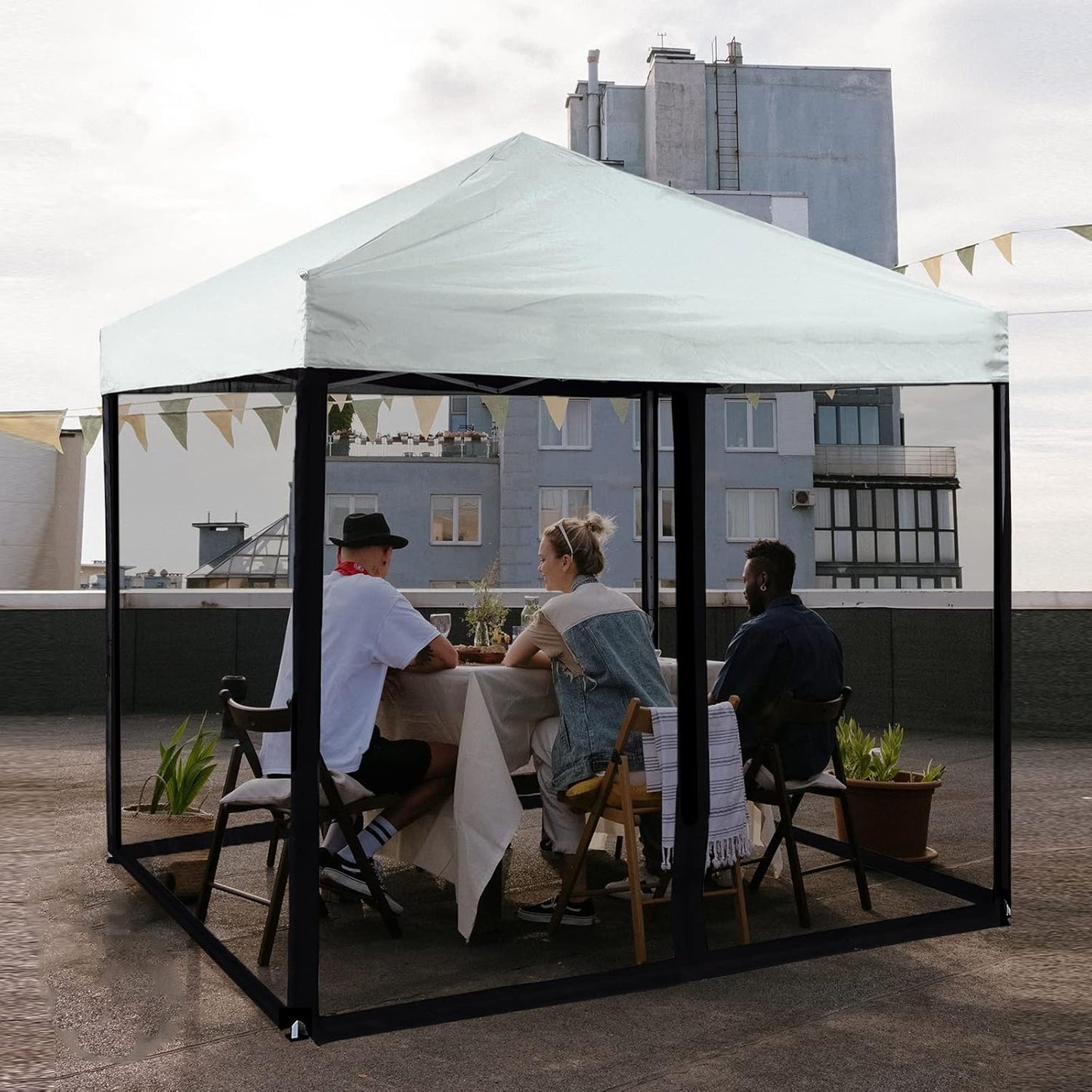 10x10 Mosquito Net with Zipper for Patio Camping Gazebo and Canopy Tent, Outdoor Gazebo Replacement Mosquito Netting Tent Screen Wall, Ultra Fine Mesh(Only Net No Frame)