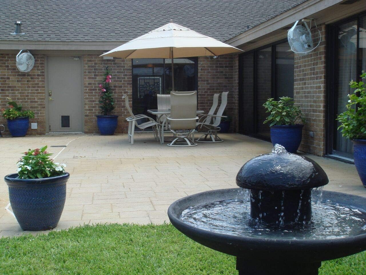 Misting Fan Kit with 1 Black Fan 18”, Mid Pressure Pump, Misting Rings, Nozzles, Nylon tubing, Filtration system & Manual, Connects to Any Outdoor Fans, Mister System for Lawn Patio Garden