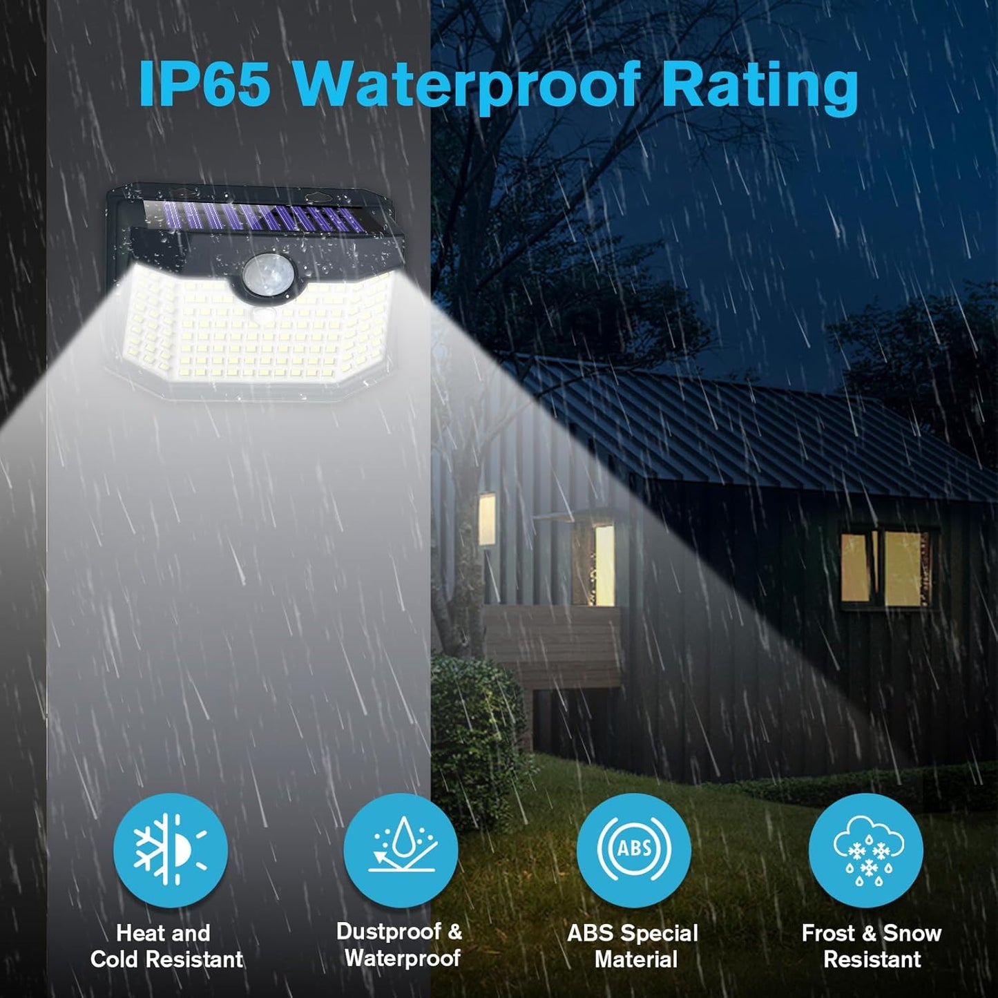 Aootek Solar Outdoor Lights 8 Pack, Motion Sensor, 3 Lighting Modes, Waterproof, Black, Modern Style, 8 Count, Wall Mount, Outdoor Solar Lights