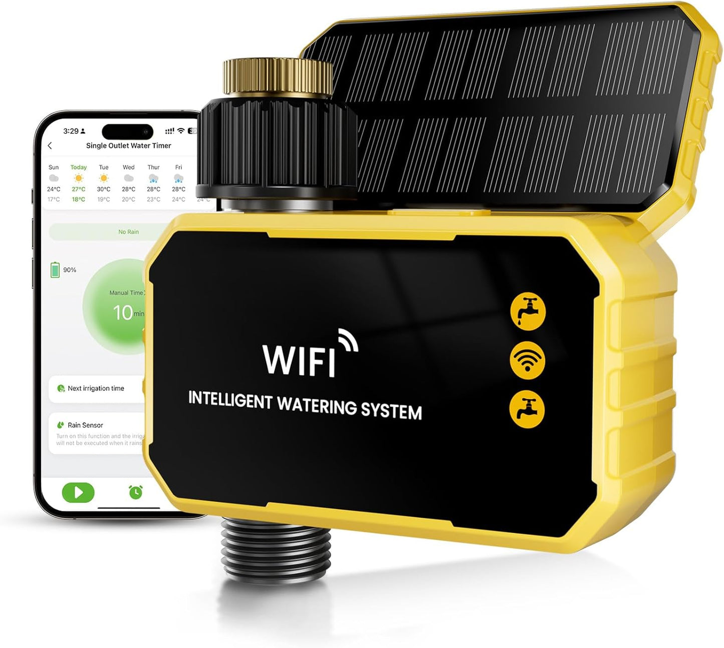 WiFi Water Timer with Brass Inlet, 1 Zone Smart Hose, Sprinkler Timer for Garden Faucet, APP Remote Control Via 2.4Ghz WiFi
