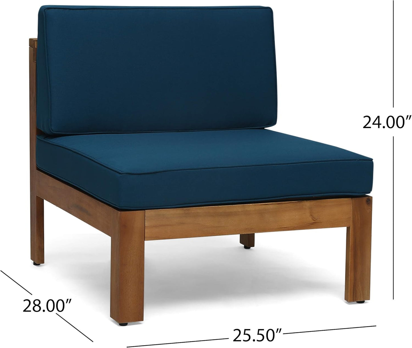 Christopher Knight Home Mamie Outdoor Acacia Wood 5 Piece Sofa Set, Teak Finish, Dark Teal