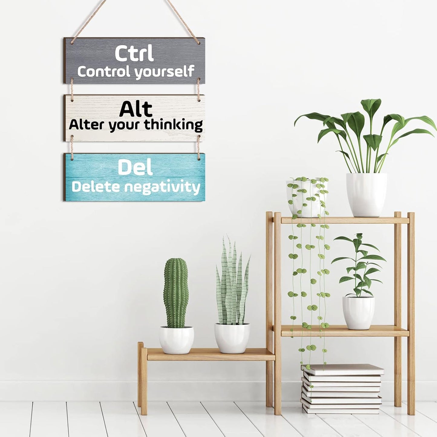 Office Wall Decor Inspirational Wall Art for Motivational Plaques Rustic Wooden Hanging Decor Positive Saying Quote Sign Art for Home Office Living Room(Green)