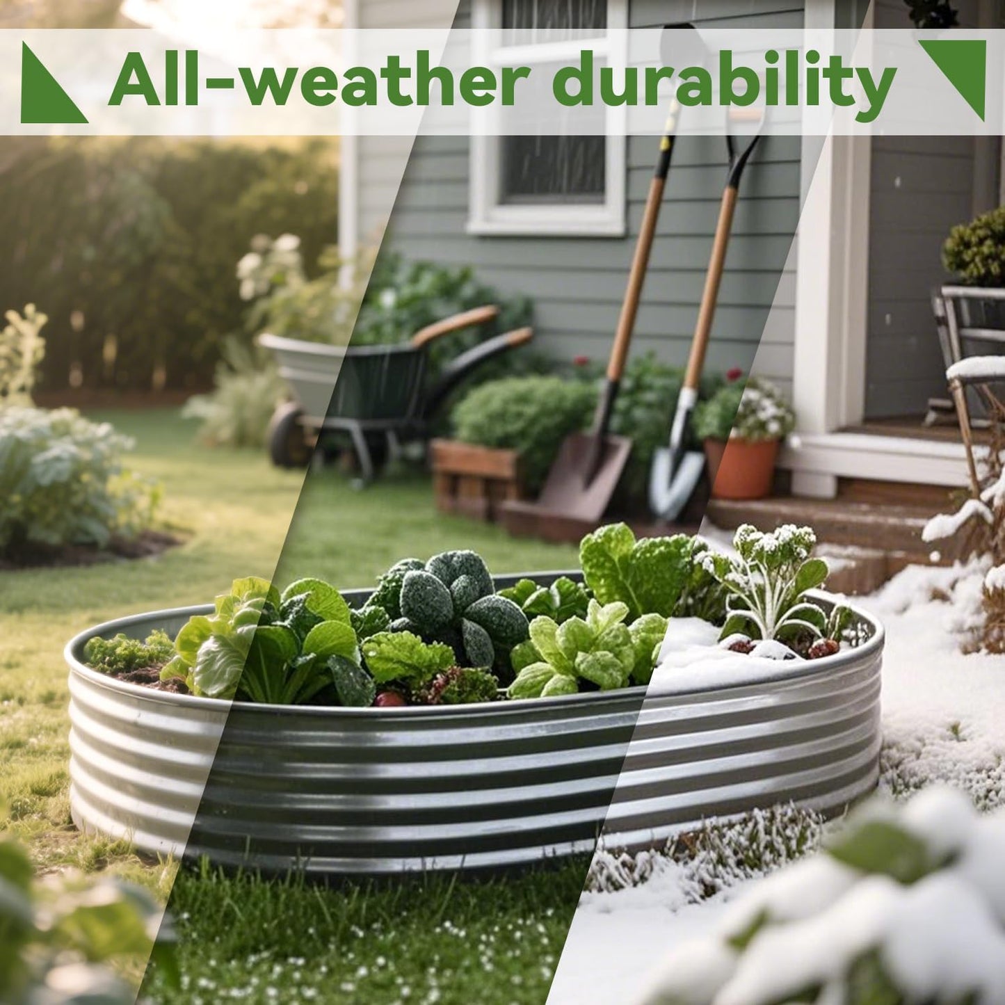 Galvanized Raised Garden Bed 4x2x1ft，Outdoor Large Metal Planter Box for Vegetables, Flowers, and Herbs – Heavy Duty Steel Raised Bed for Backyard Gardening – Rust-Resistant Flower Bed