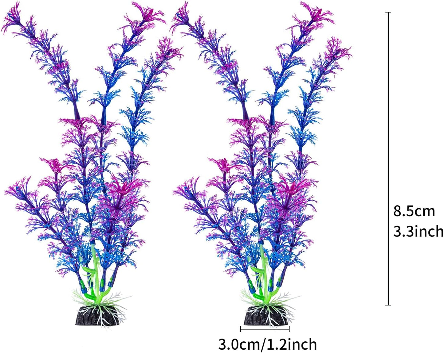 COMSUN 10 Pack Artificial Aquarium Plants, Small Size 4 inch Approximate Height Fish Tank Decorations Home Décor Plastic Blue