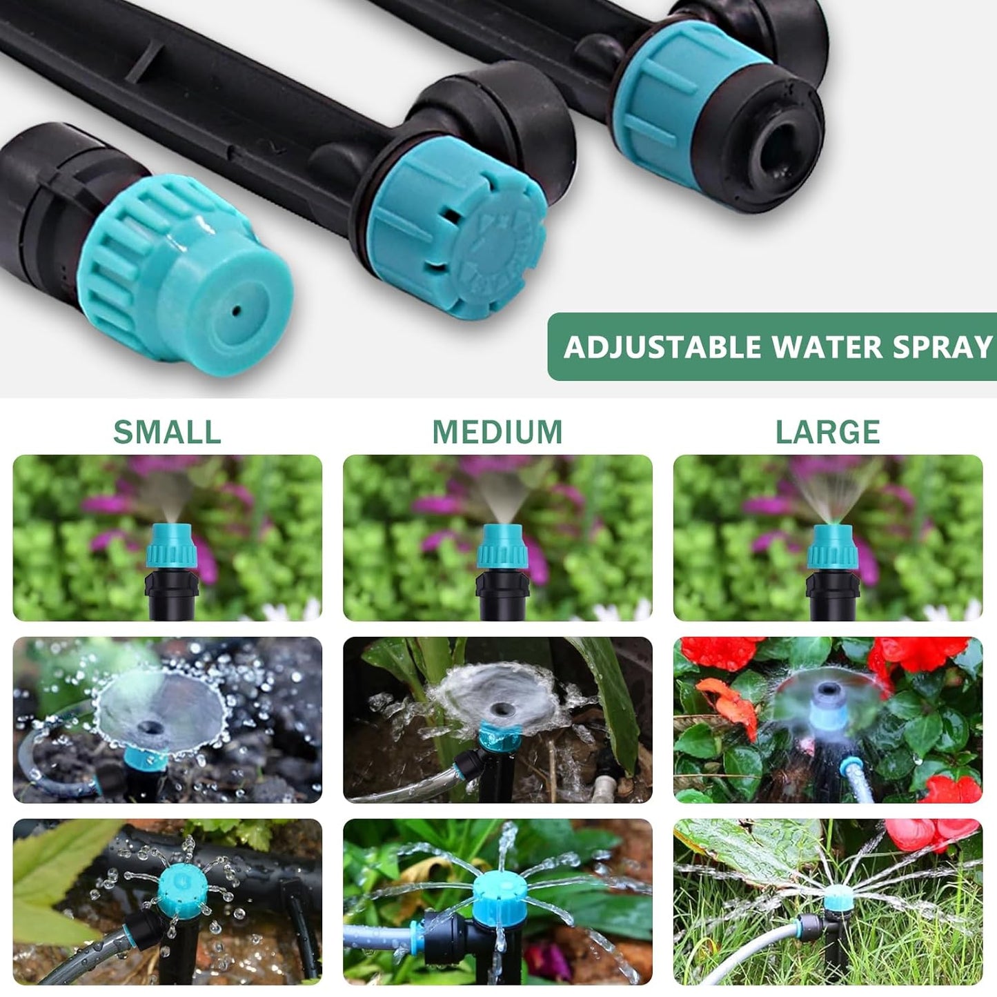 230FT Drip Irrigation System, Quick-Connect Automatic Garden Watering Misting System, with 1/2 inch and 1/4 inch Distribution Tubing, Drip Irrigation Kit for Lawn, Greenhouse, Patio