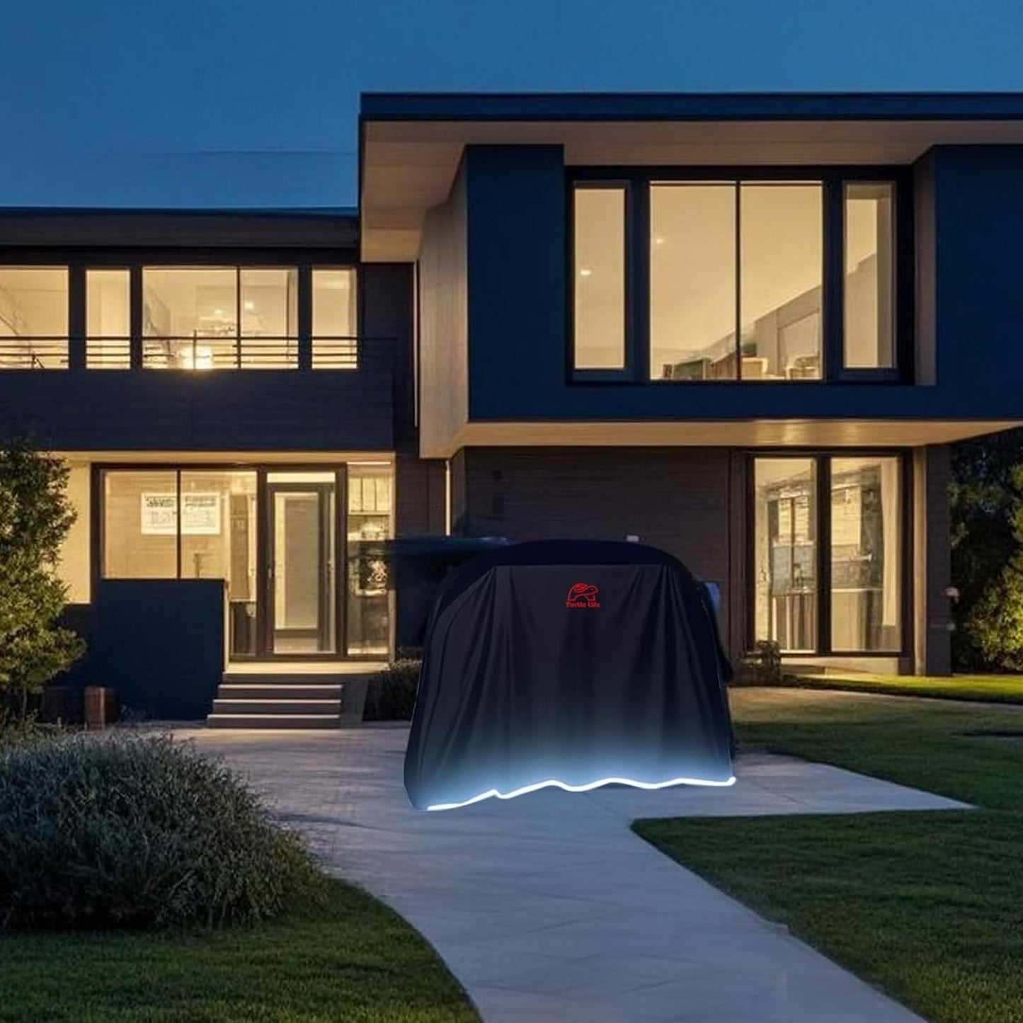 BBQ Grill Cover, 64 Inch Heavy Duty Waterproof 4-6 Burner Barbecue Gas Grill Covers for Weber Genesis Char-Broil Deluxe Royal Gourmet GA Series, Black