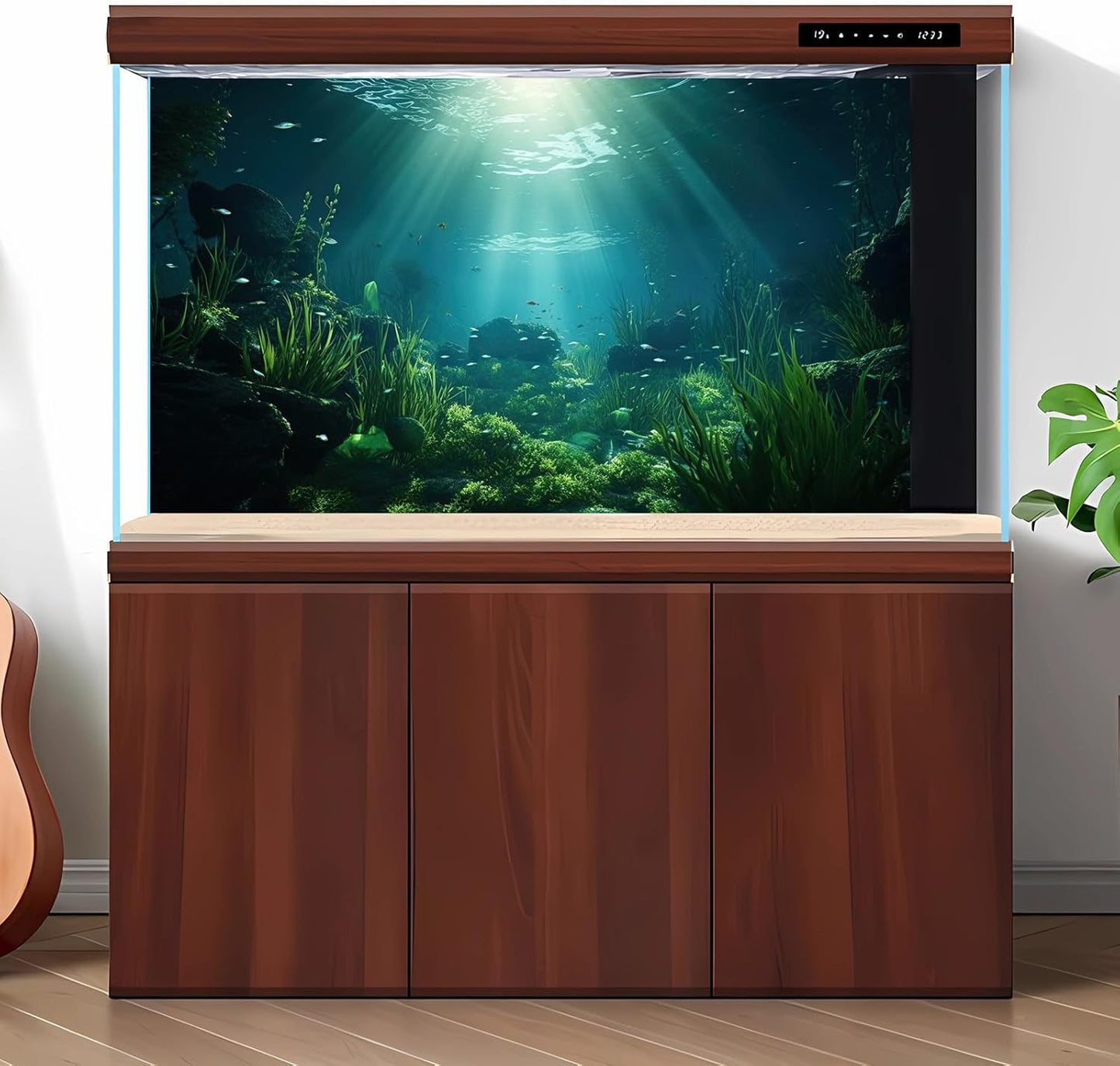 Underwater Fish Tank Background Under The Sea Aquarium Background Ocean Floor Aquatic Plants Fish Tank Backgrounds Deep Sea Sunray Tropical Aquarium Fish Reptile Tank Backgrounds 24x12in