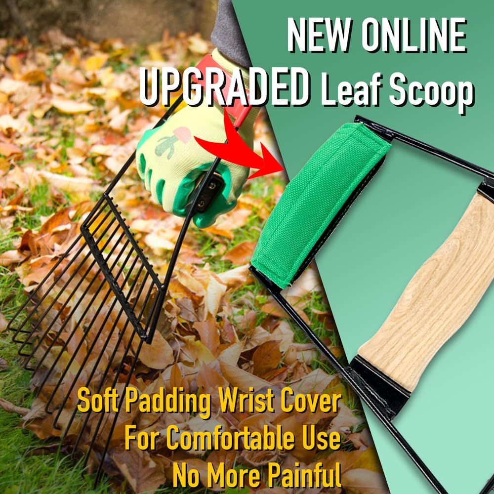 Steel Leaf Scoops, Hand Rakes for Picking Up Leaves, Sturdy Garden Large Leaf Grabber Leaf Rake for Picking up Leaves, Collect Garbage and More